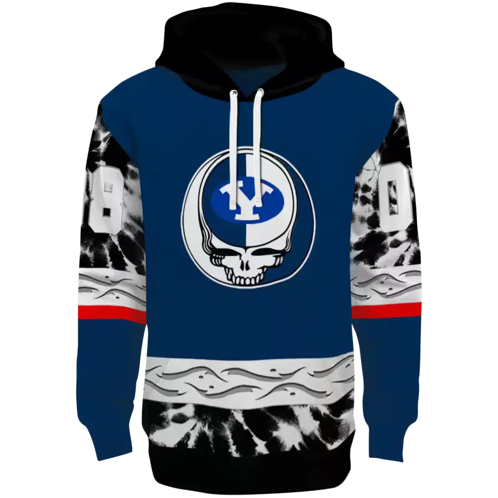 custom byu cougars grateful vibes blue hoodie best selling custom byu cougars grateful vibes blue hoodie best selling
