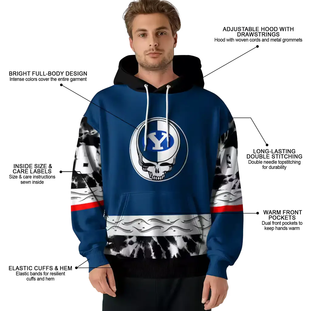custom byu cougars grateful vibes blue hoodie latest model custom byu cougars grateful vibes blue hoodie latest model