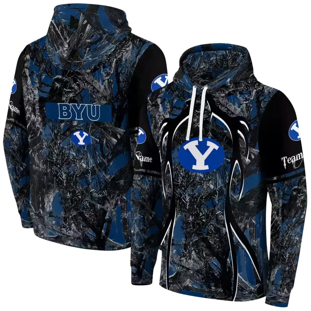 custom byu cougars hunting theme blue black hoodie fashion forward custom byu cougars hunting theme blue black hoodie fashion forward
