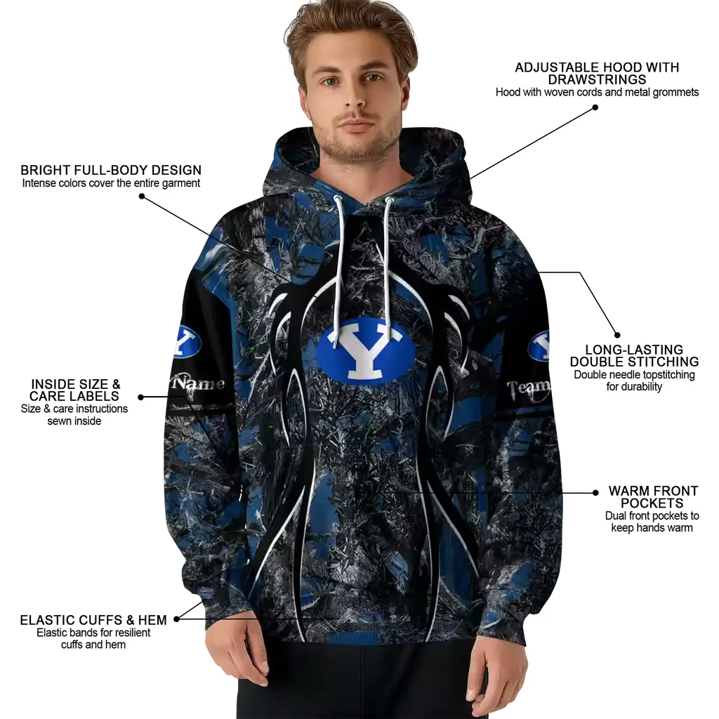custom byu cougars hunting theme blue black hoodie latest model custom byu cougars hunting theme blue black hoodie latest model