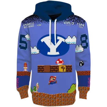 custom byu cougars mario blue black hoodie best selling