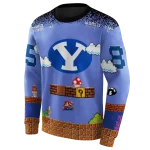 custom byu cougars mario blue black hoodie best selling