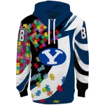 custom byu cougars puzzle pieces blue hoodie best selling
