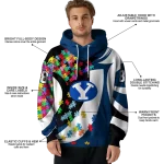 custom byu cougars puzzle pieces blue hoodie best selling