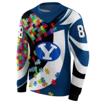 custom byu cougars puzzle pieces blue hoodie best selling
