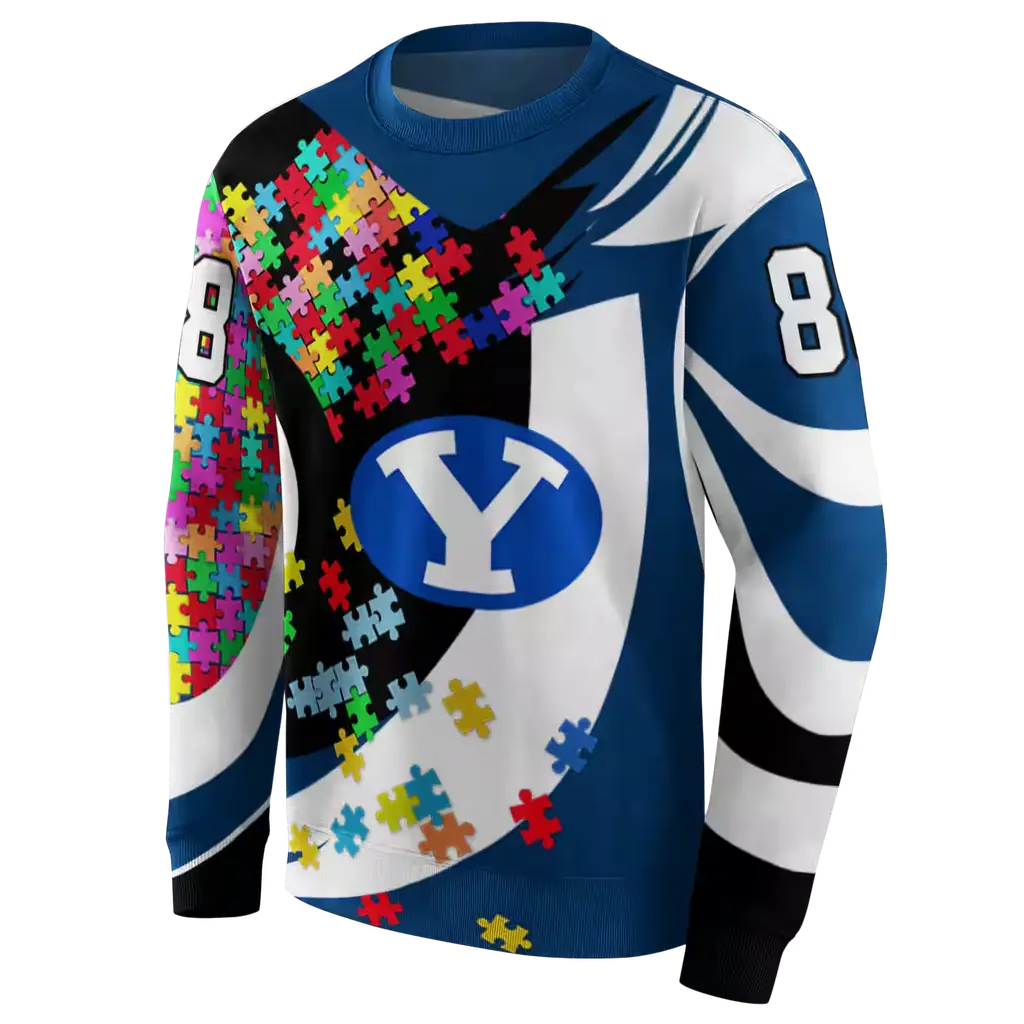 custom byu cougars puzzle pieces blue hoodie new arrival custom byu cougars puzzle pieces blue hoodie new arrival