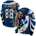 custom byu cougars puzzle pieces blue hoodie best selling