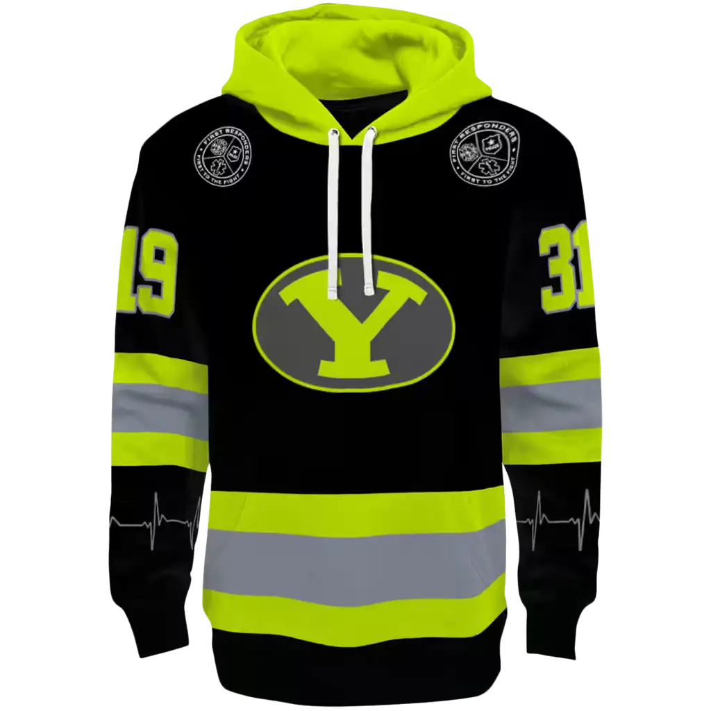 custom byu cougars safety motif black neon green hoodie best selling custom byu cougars safety motif black neon green hoodie best selling