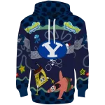 custom byu cougars spongebob patrick star blue navy hoodie best selling