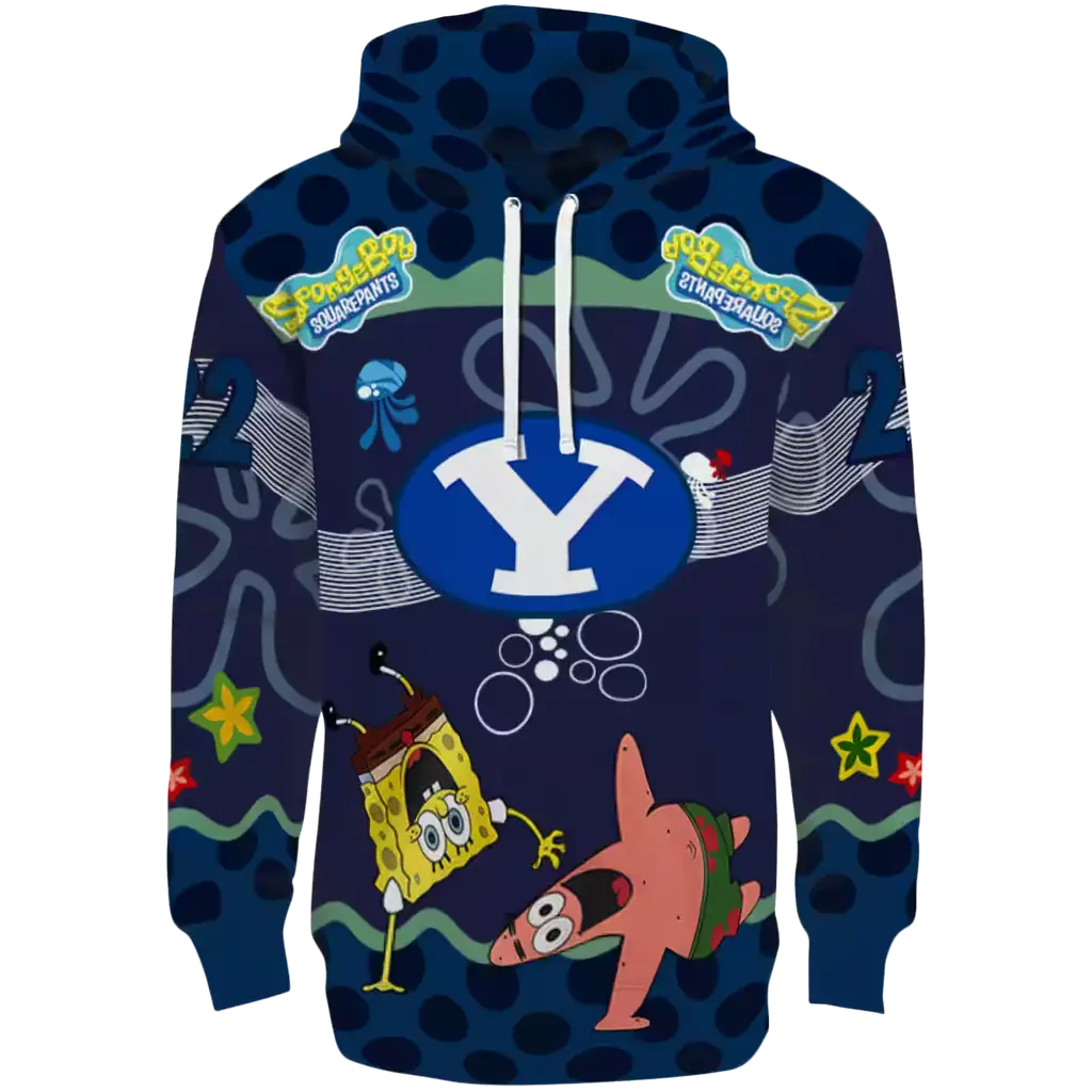 custom byu cougars spongebob patrick star blue navy hoodie best selling custom byu cougars spongebob patrick star blue navy hoodie best selling