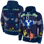 custom byu cougars spongebob patrick star blue navy hoodie best selling