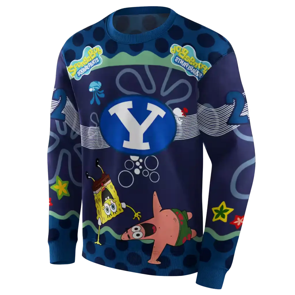 custom byu cougars spongebob patrick star blue navy hoodie new arrival custom byu cougars spongebob patrick star blue navy hoodie new arrival