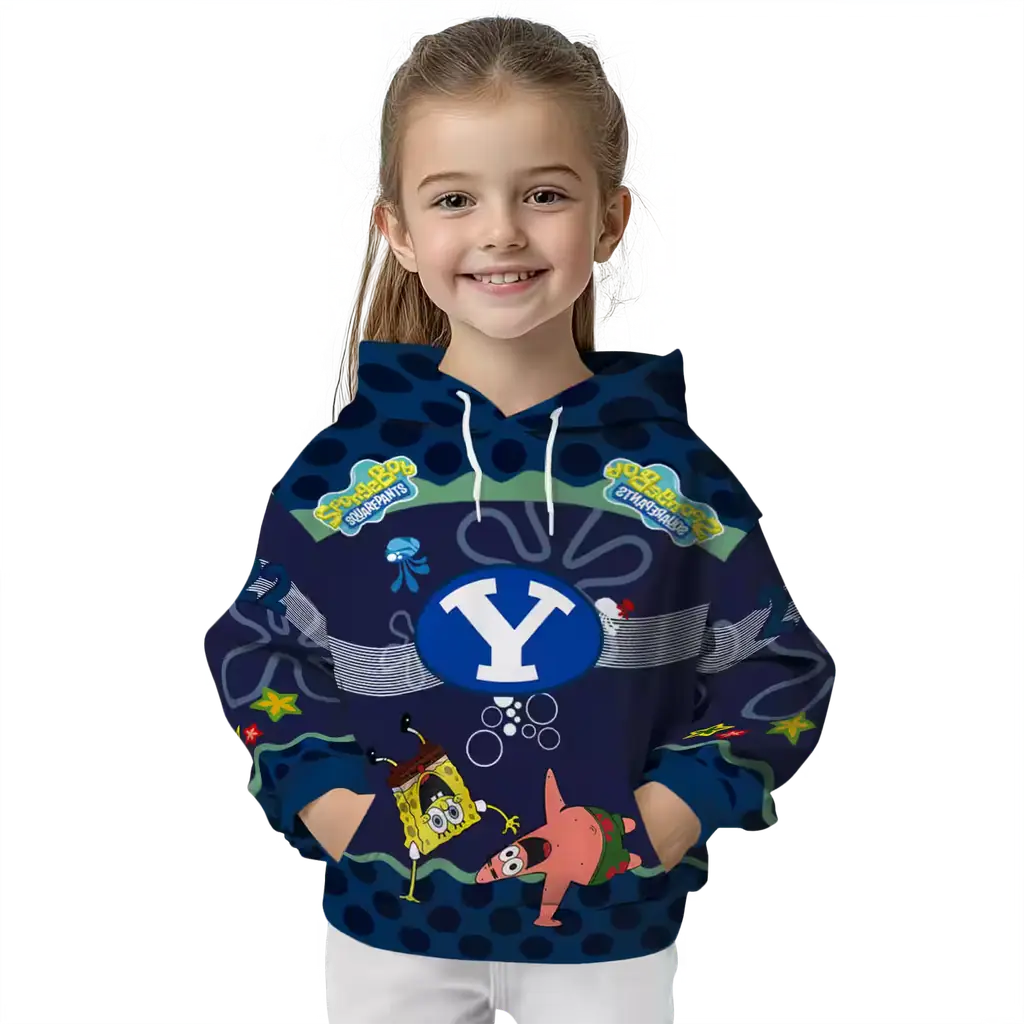 custom byu cougars spongebob patrick star blue navy hoodie top rated custom byu cougars spongebob patrick star blue navy hoodie top rated