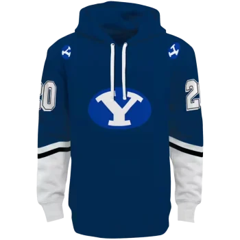 custom byu cougars striped sleeves blue hoodie best selling