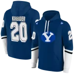 custom byu cougars striped sleeves blue hoodie best selling
