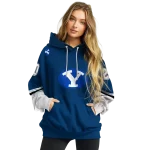 custom byu cougars striped sleeves blue hoodie best selling
