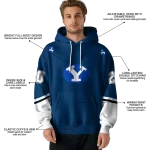 custom byu cougars striped sleeves blue hoodie best selling