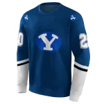 custom byu cougars striped sleeves blue hoodie best selling