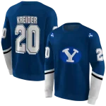 custom byu cougars striped sleeves blue hoodie best selling