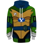 custom byu cougars superhero armor blue green hoodie best selling