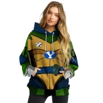 custom byu cougars superhero armor blue green hoodie best selling