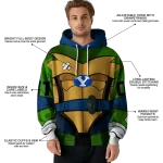 custom byu cougars superhero armor blue green hoodie best selling