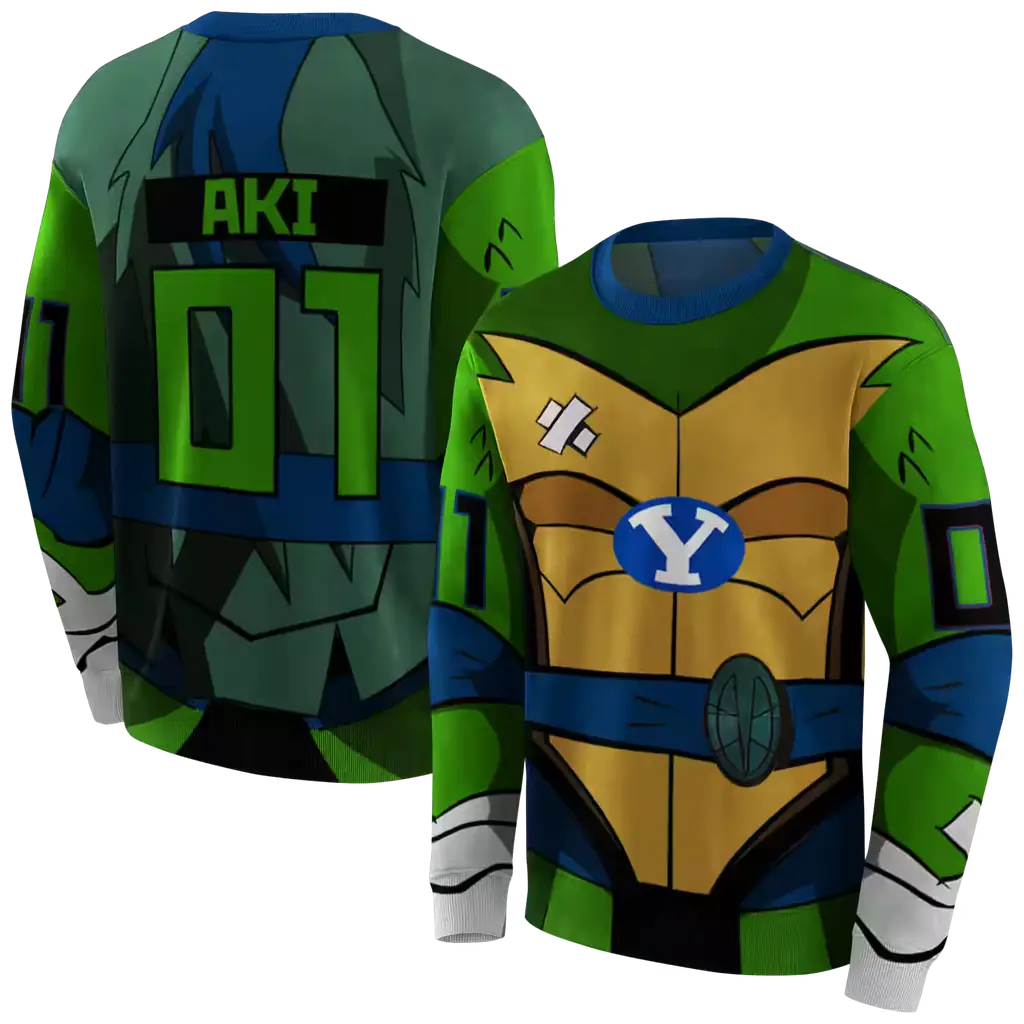 custom byu cougars superhero armor blue green hoodie premium grade custom byu cougars superhero armor blue green hoodie premium grade