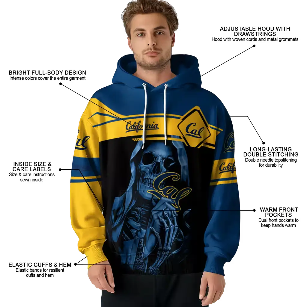 custom california golden bears grim reaper blue black hoodie latest model custom california golden bears grim reaper blue black hoodie latest model