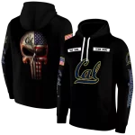 custom california golden bears punisher skull black hoodie best selling