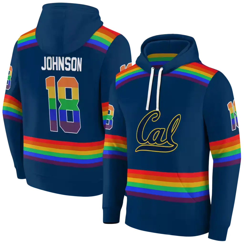custom california golden bears rainbow stripes blue hoodie fashion forward custom california golden bears rainbow stripes blue hoodie fashion forward