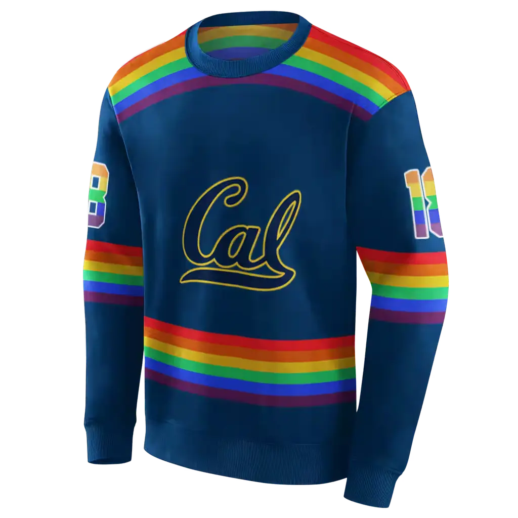 custom california golden bears rainbow stripes blue hoodie new arrival custom california golden bears rainbow stripes blue hoodie new arrival