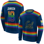 custom california golden bears rainbow stripes blue hoodie best selling