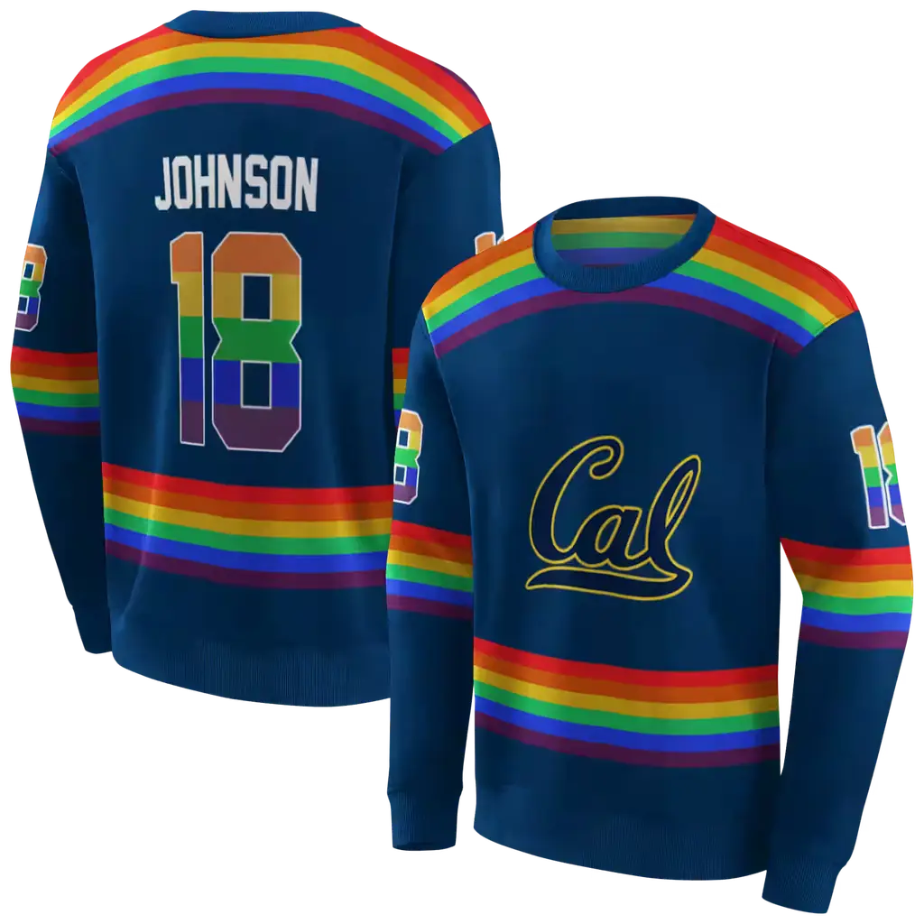custom california golden bears rainbow stripes blue hoodie premium grade custom california golden bears rainbow stripes blue hoodie premium grade