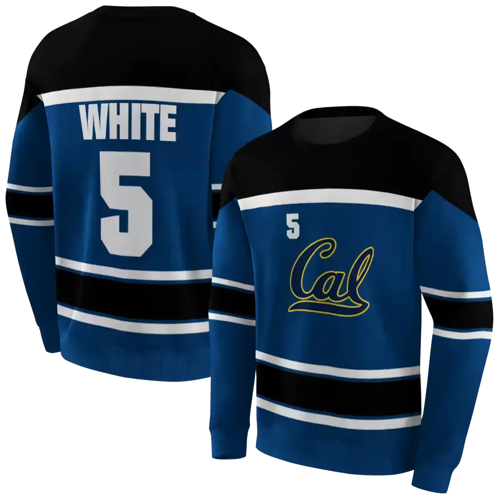 custom california golden bears striped pattern blue hoodie premium grade custom california golden bears striped pattern blue hoodie premium grade