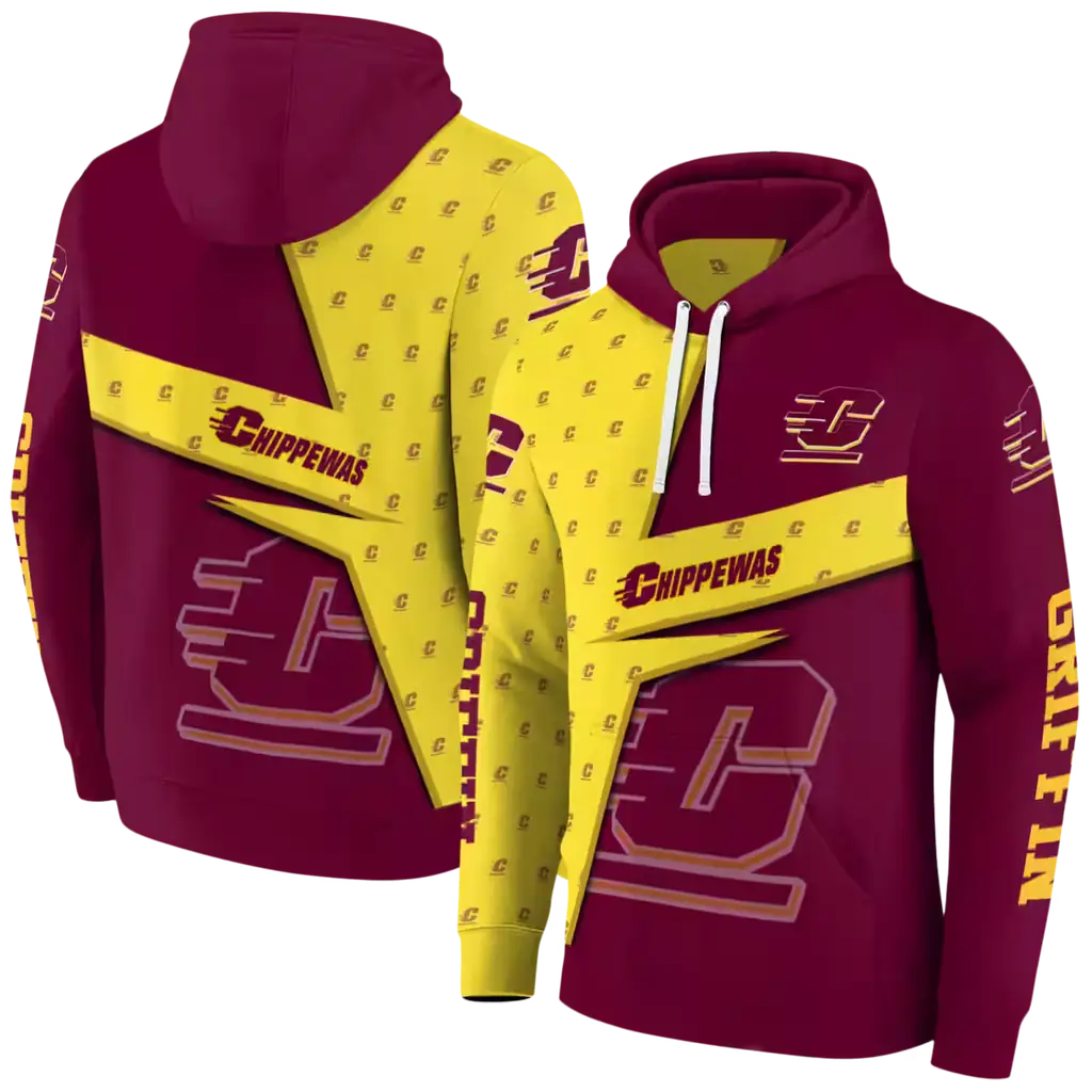 custom central michigan chippewas abstract shape maroon hoodie fashion forward custom central michigan chippewas abstract shape maroon hoodie fashion forward