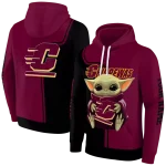 custom central michigan chippewas baby yoda maroon black hoodie best selling