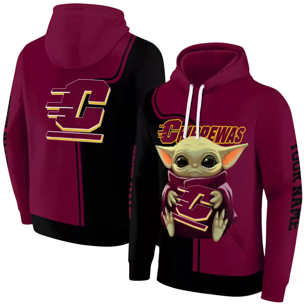 custom central michigan chippewas baby yoda maroon black hoodie fashion forward custom central michigan chippewas baby yoda maroon black hoodie fashion forward