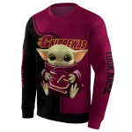 custom central michigan chippewas baby yoda maroon black hoodie best selling