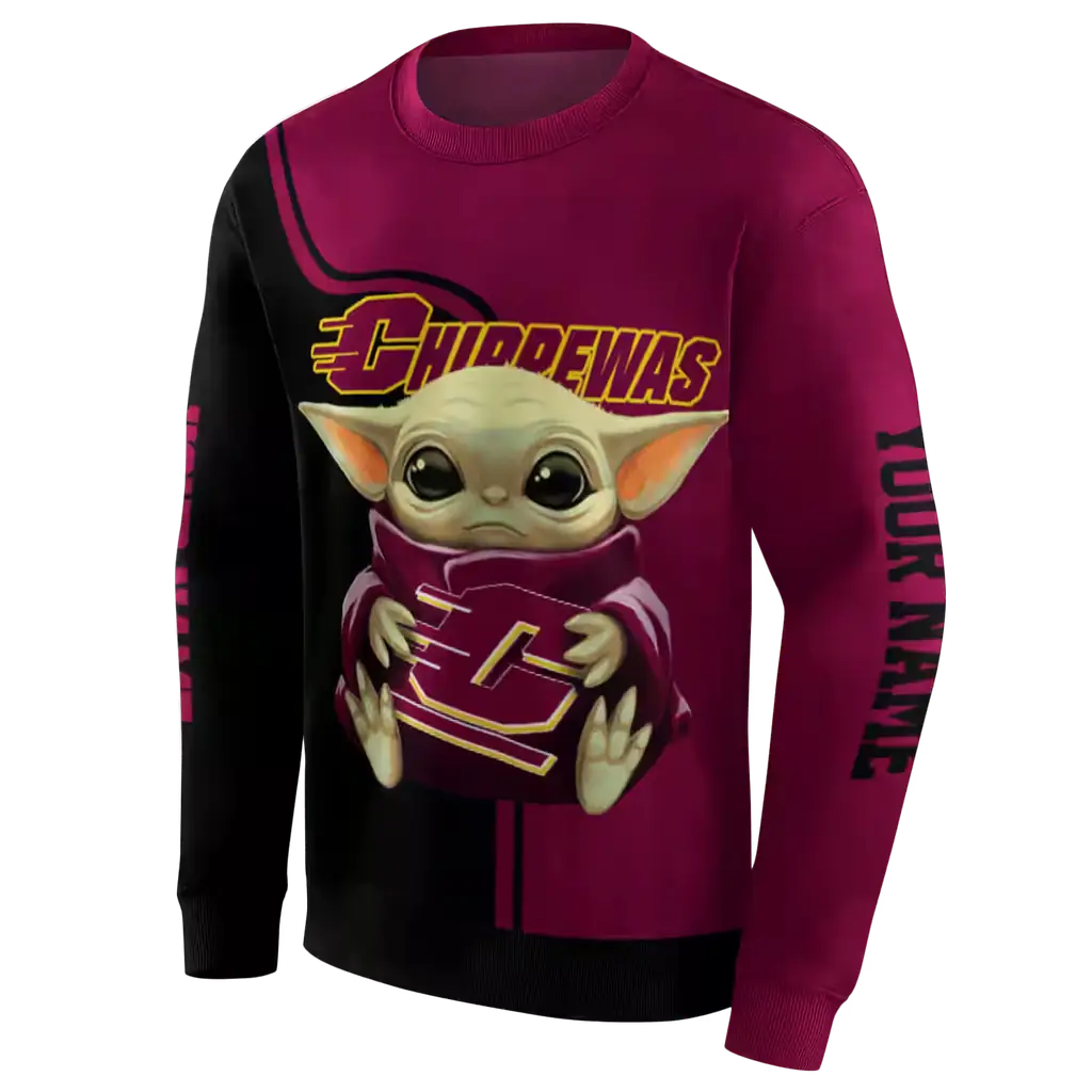 custom central michigan chippewas baby yoda maroon black hoodie new arrival custom central michigan chippewas baby yoda maroon black hoodie new arrival
