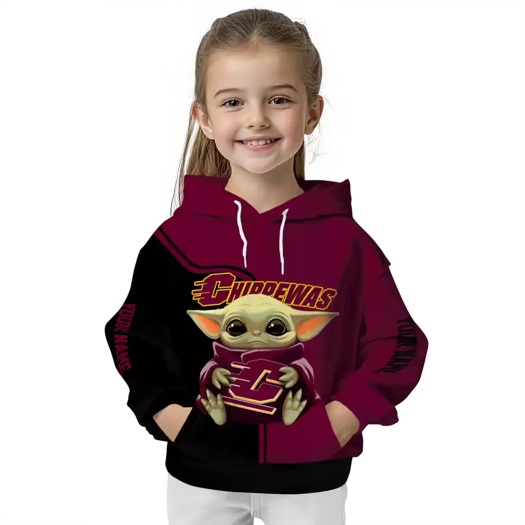 custom central michigan chippewas baby yoda maroon black hoodie top rated custom central michigan chippewas baby yoda maroon black hoodie top rated