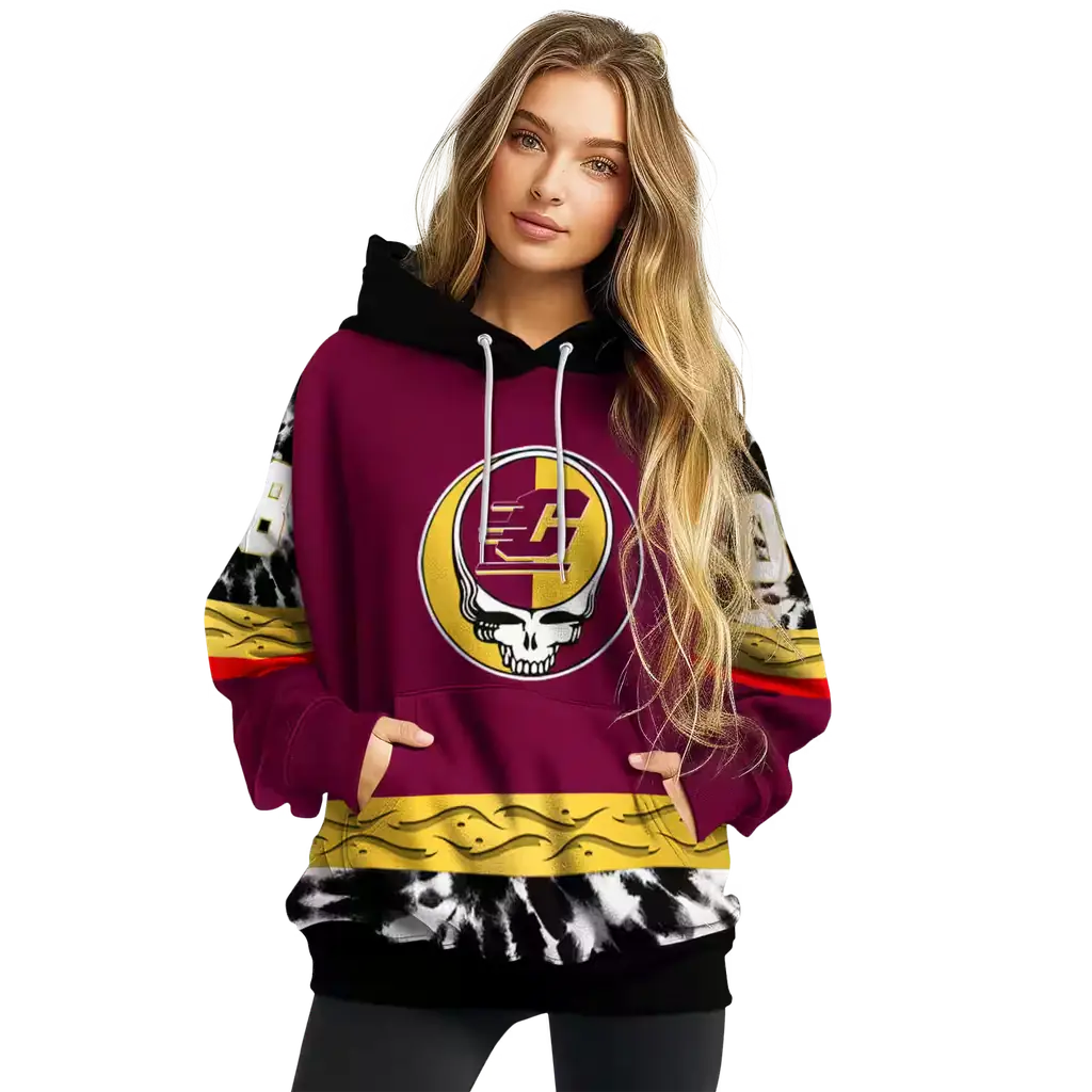 custom central michigan chippewas grateful vibes maroon hoodie high quality custom central michigan chippewas grateful vibes maroon hoodie high quality