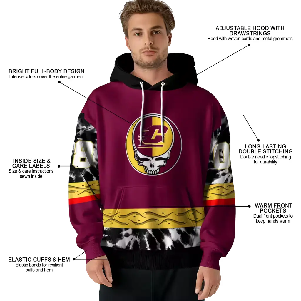 custom central michigan chippewas grateful vibes maroon hoodie latest model custom central michigan chippewas grateful vibes maroon hoodie latest model