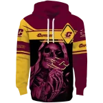 custom central michigan chippewas grim reaper maroon black hoodie best selling