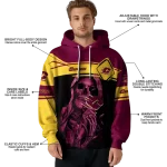 custom central michigan chippewas grim reaper maroon black hoodie best selling
