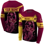 custom central michigan chippewas grim reaper maroon black hoodie best selling