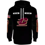 custom central michigan chippewas punisher skull black hoodie best selling