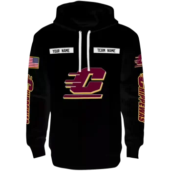custom central michigan chippewas punisher skull black hoodie best selling