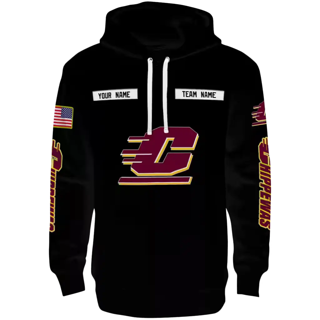 custom central michigan chippewas punisher skull black hoodie best selling custom central michigan chippewas punisher skull black hoodie best selling