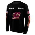 custom central michigan chippewas punisher skull black hoodie best selling