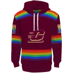 custom central michigan chippewas rainbow stripes maroon hoodie best selling